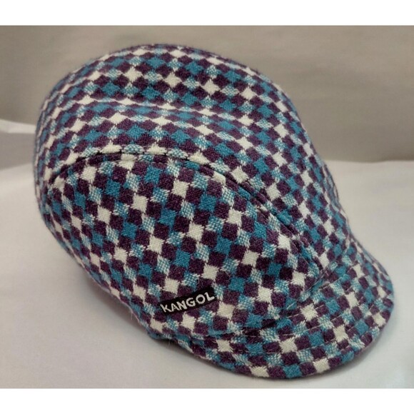 Kangol Other - Kangol Heritage Tweed Deeto Woven Purple Blue Checkered Newsboy Hat Small